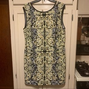 Black and Gold floral design  stretch print dress